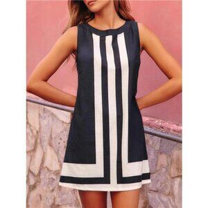 Striped Round Neck Sleeveless Dress